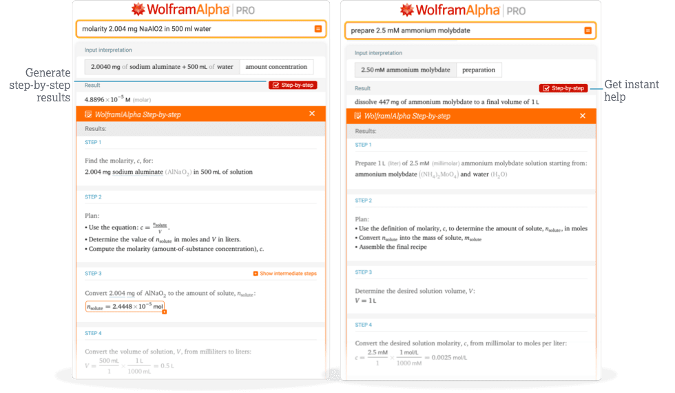 Step-by-step support for chemistry image